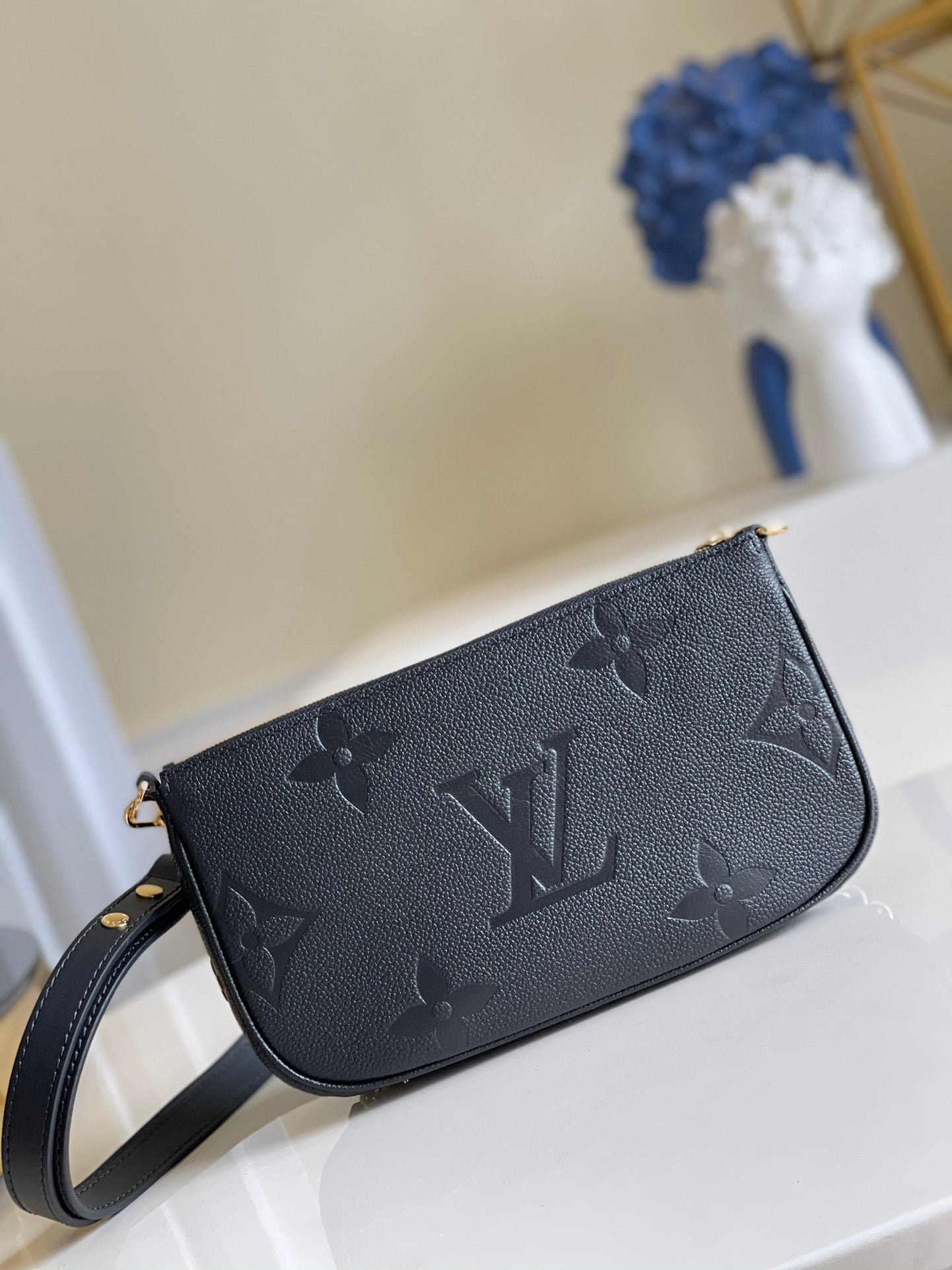 Louis Vuitton Multi Pochette AcGLAMIssoires Monogram Empreinte Black For Women, WomenÃƒÂ¢Ã¢â€šÂ¬Ã¢â€žÂ¢s Handbags, Shoulder And Crossbody Bags 9.8in/25cm Louis Vuitton M80399