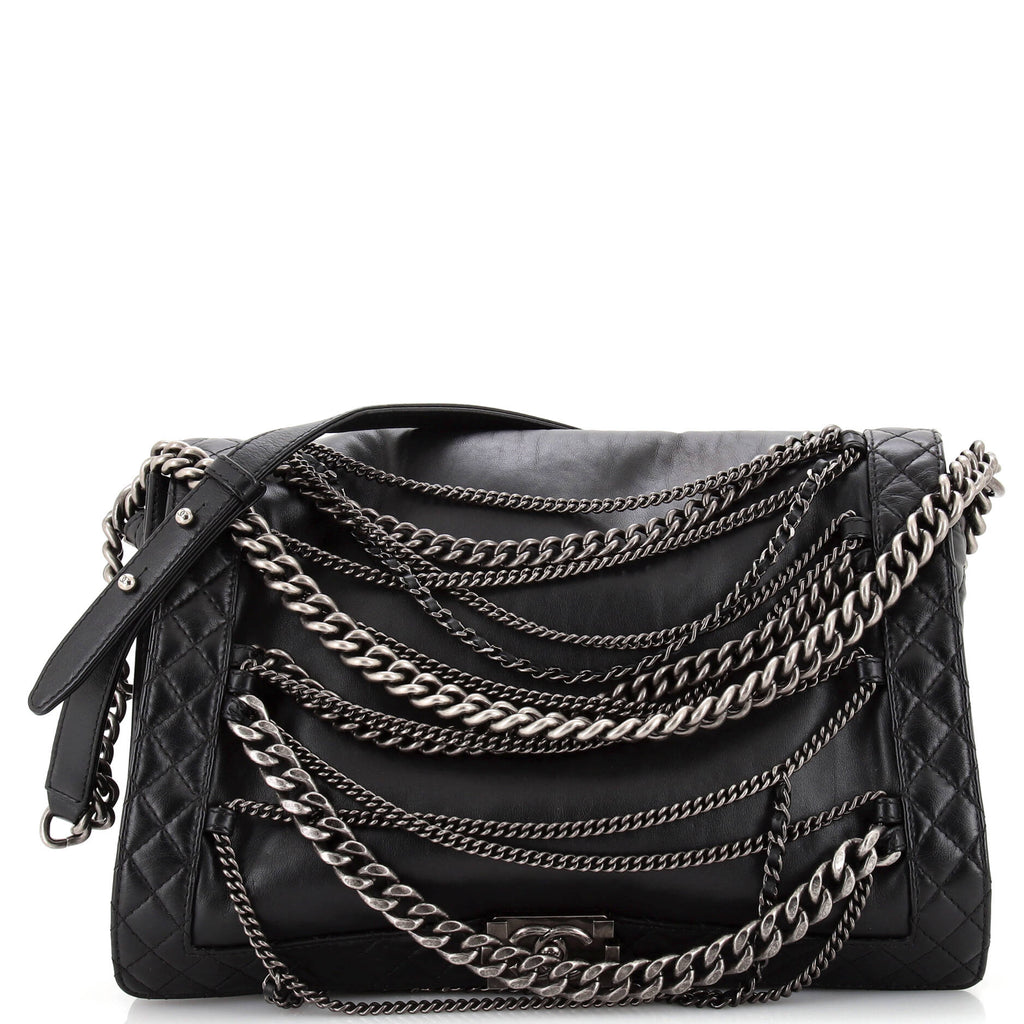 Chanel Boy Flap Bag Enchained Lambskin XL