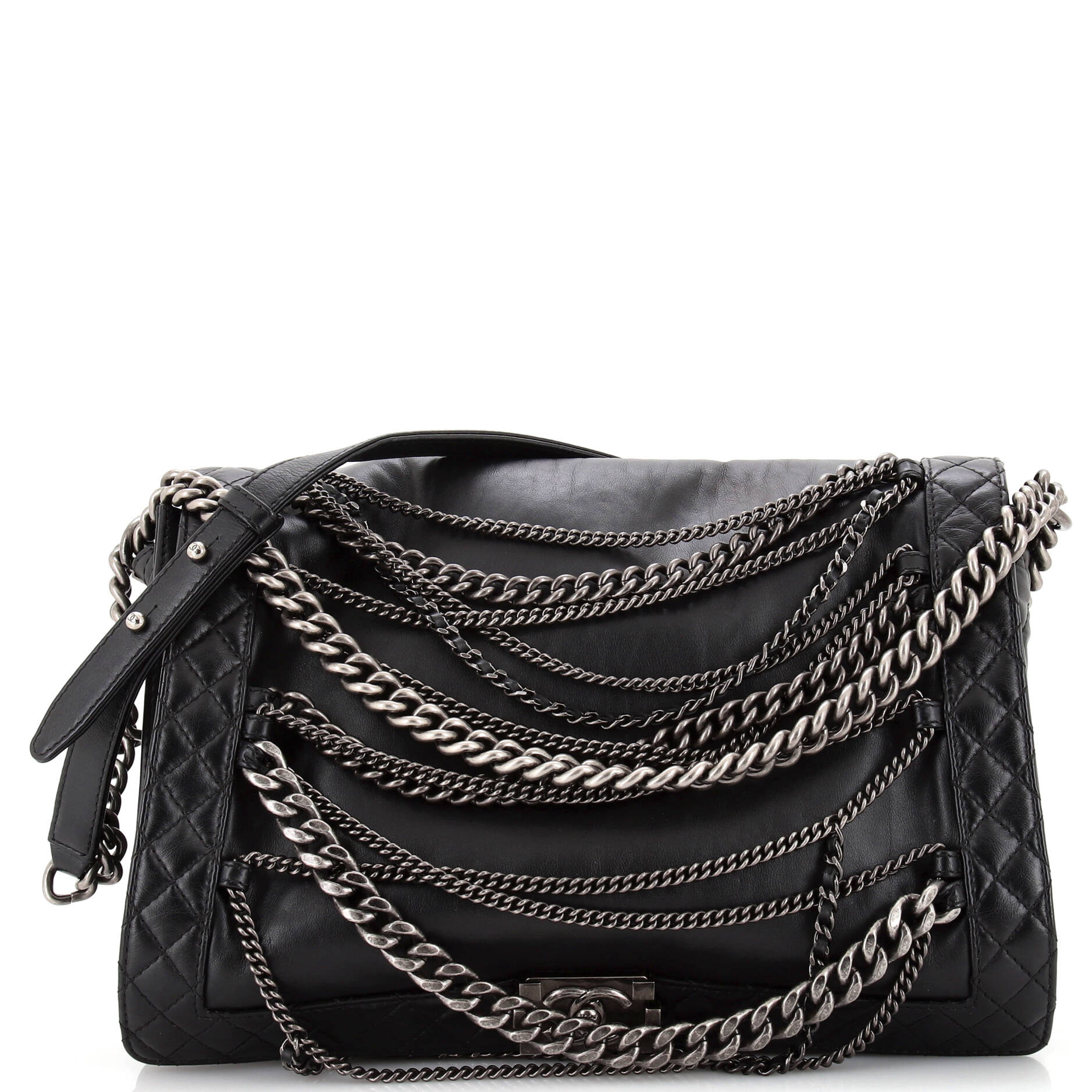 Chanel Boy Flap Bag Enchained Lambskin XL