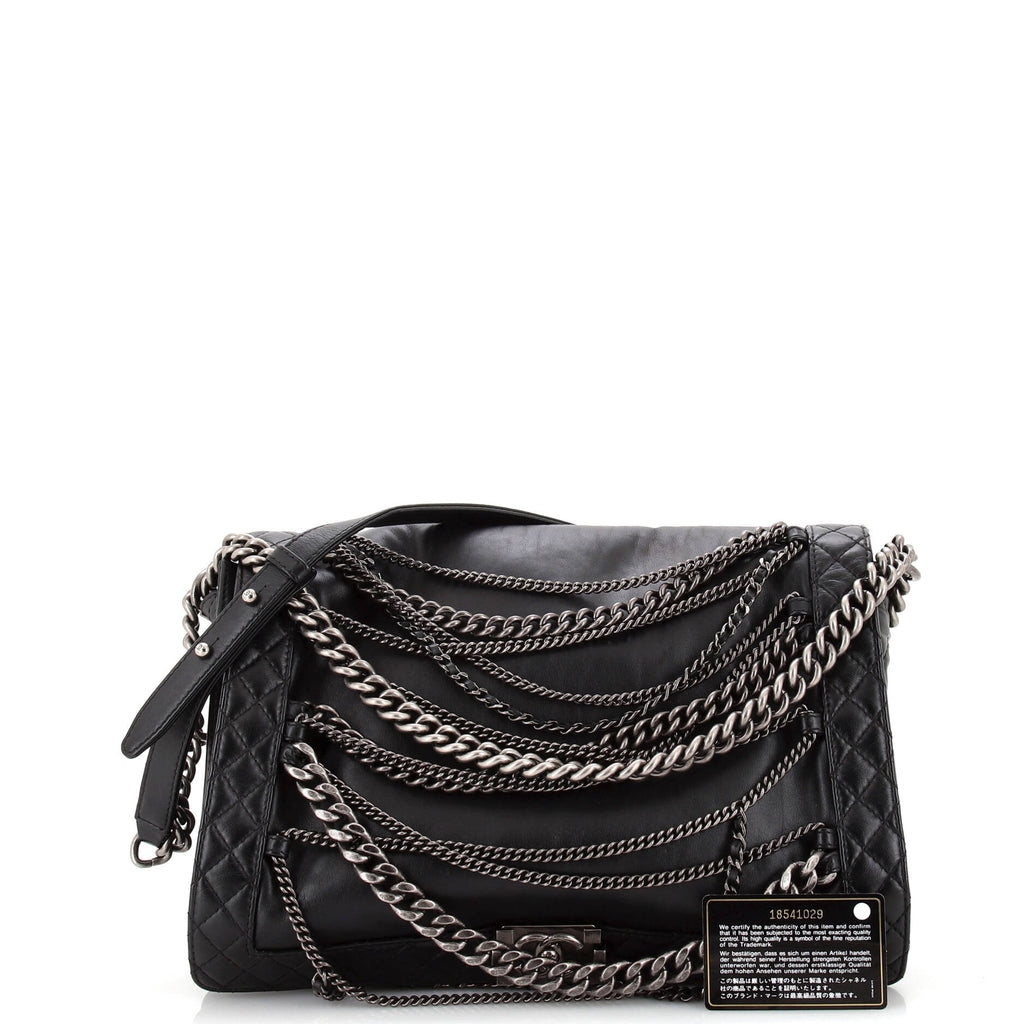 Chanel Boy Flap Bag Enchained Lambskin XL