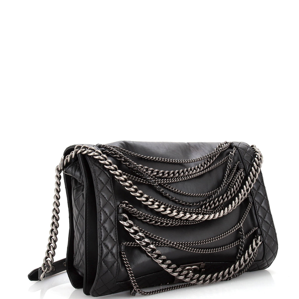 Chanel Boy Flap Bag Enchained Lambskin XL