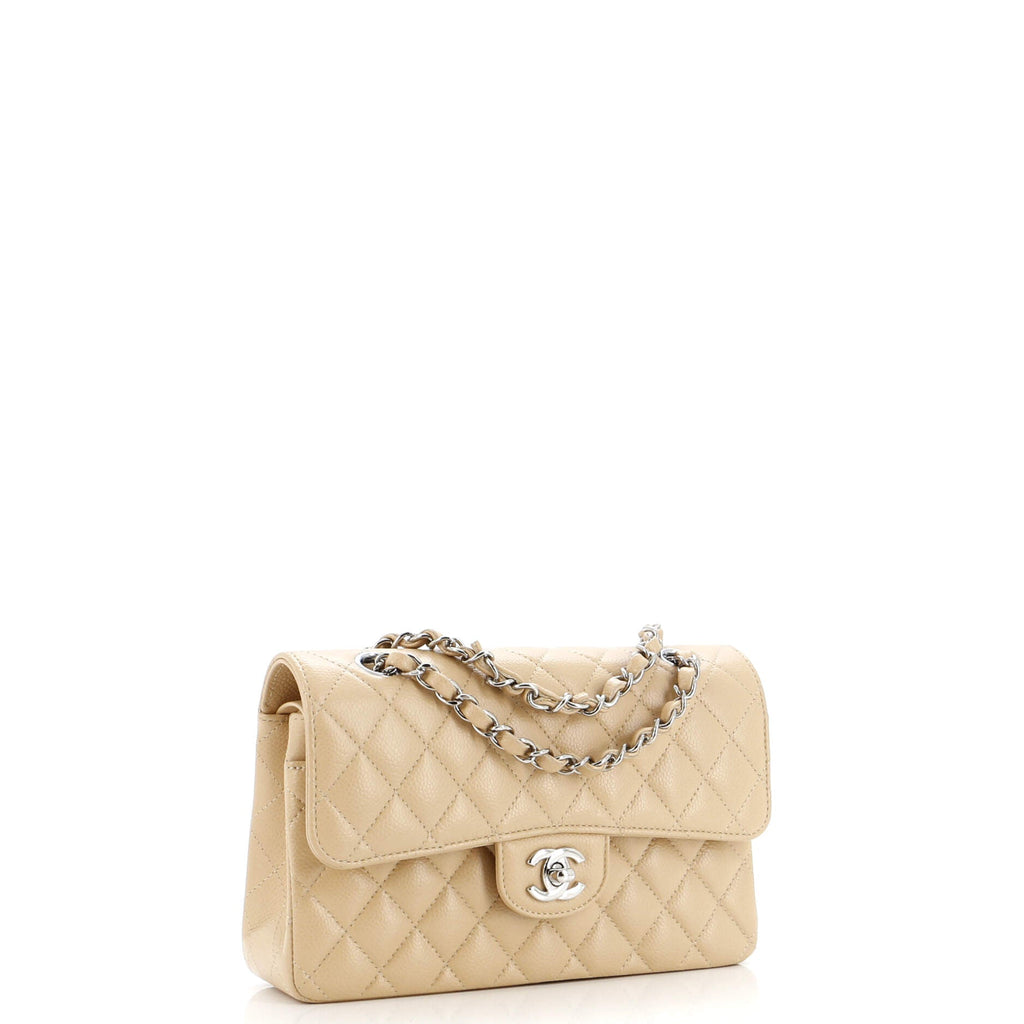 Chanel Classic Double Flap Bag Quilted Caviar Small