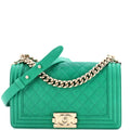 Chanel Boy Flap Bag Quilted Caviar Old Medium