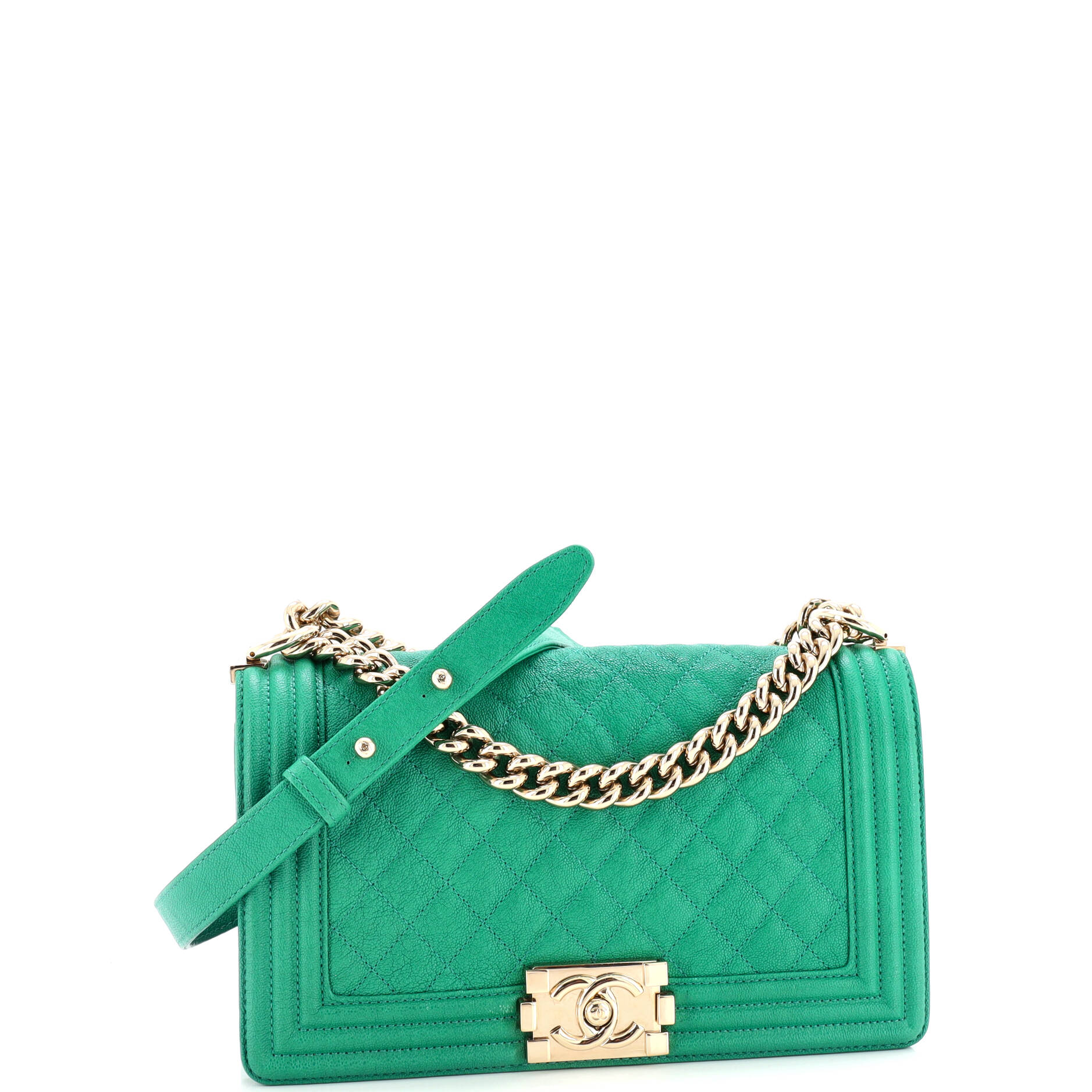 Chanel Boy Flap Bag Quilted Caviar Old Medium