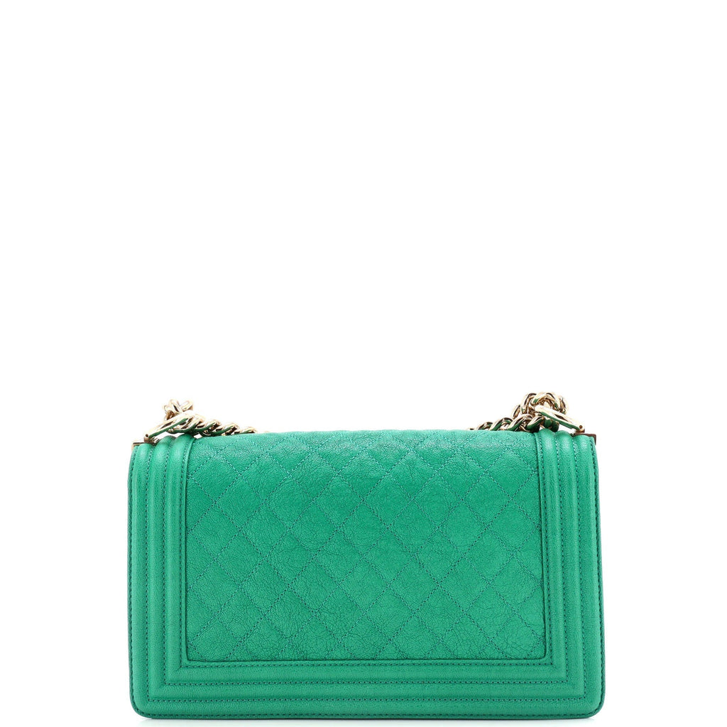 Chanel Boy Flap Bag Quilted Caviar Old Medium