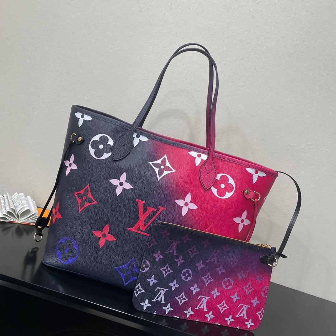 Louis Vuitton Neverfull MM Tote Bag Monogram Canvas Midnight Fuchsia For Women,  Shoulder Bags 12.2in/31cm Louis Vuitton M20511