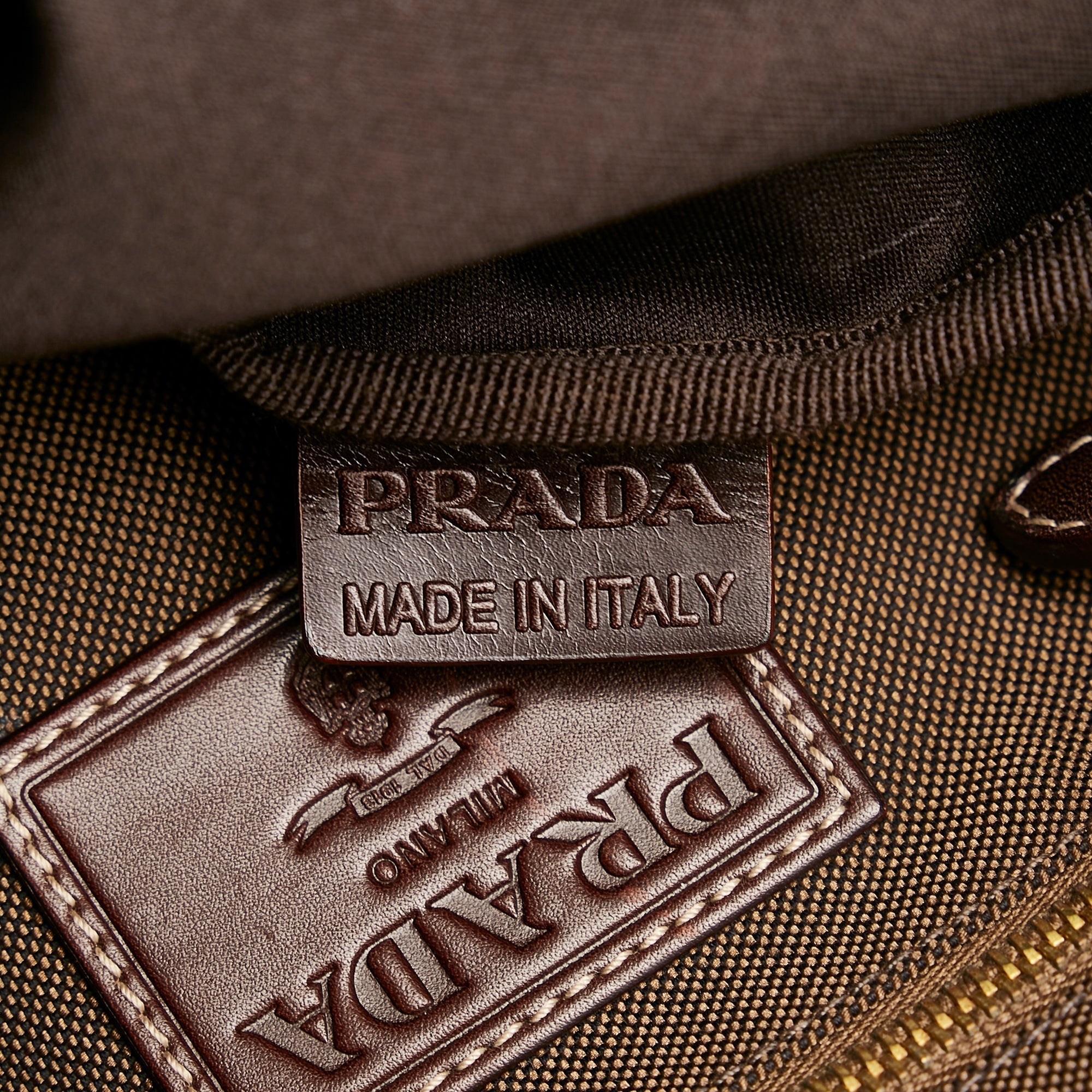 Prada Canapa Logo Crossbody Brown Canvas