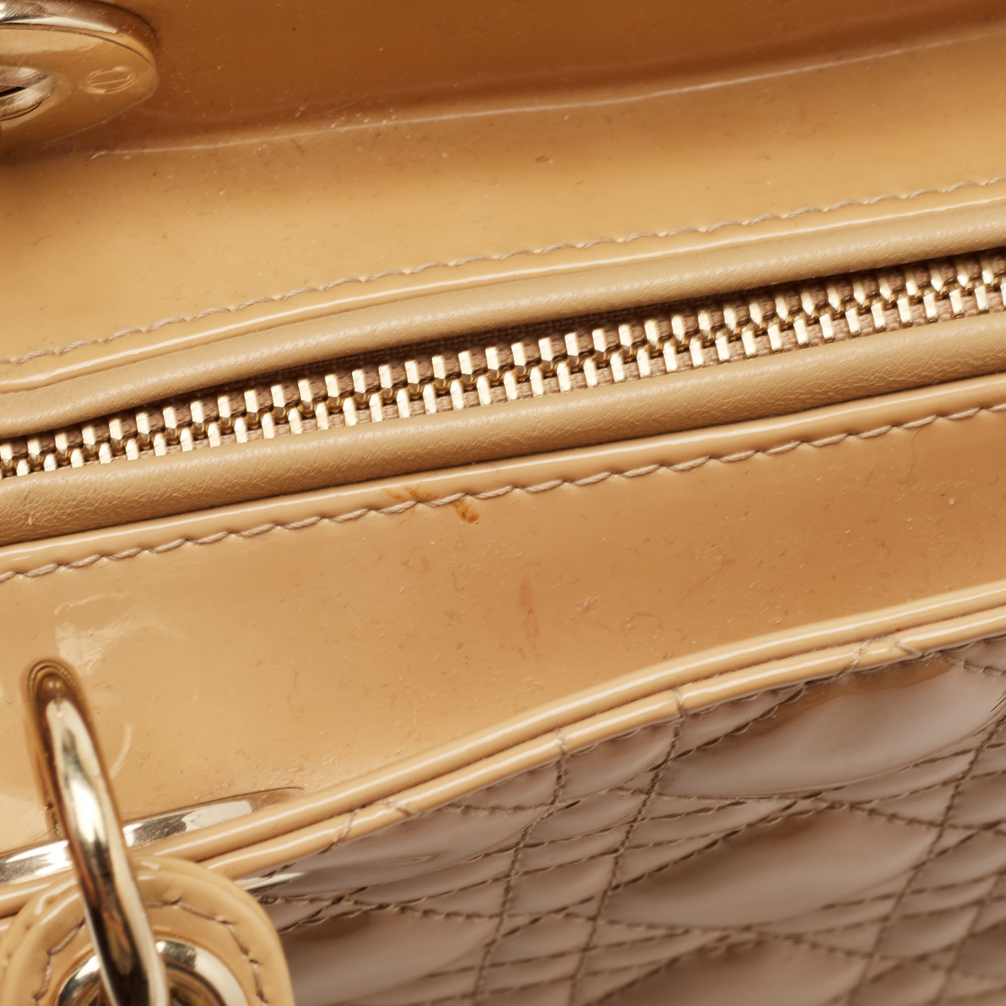 Dior Beige Cannage  Leather Large Lady Dior Tote