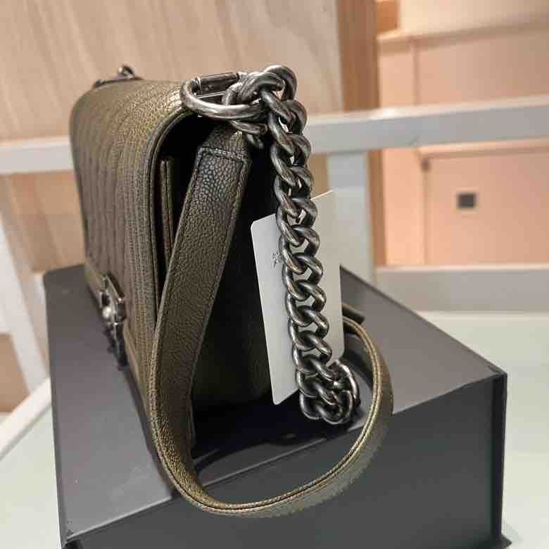 Chanel LeBoy Bag, Olive Green Caviar Skin & Ruthenium-nish Metal