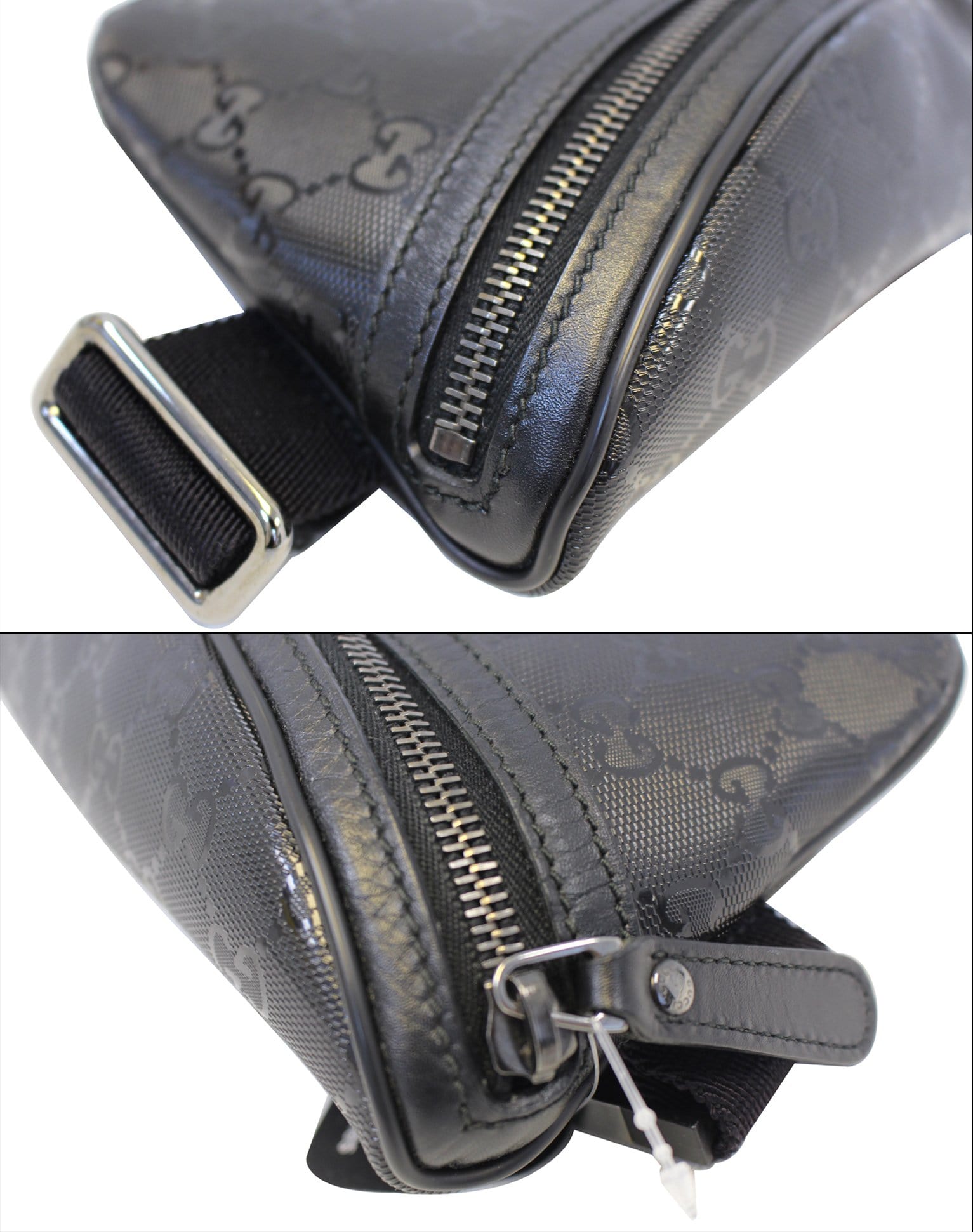 GUCCI Gucci Imprime Monogram Waist Bum Bag Black 233269