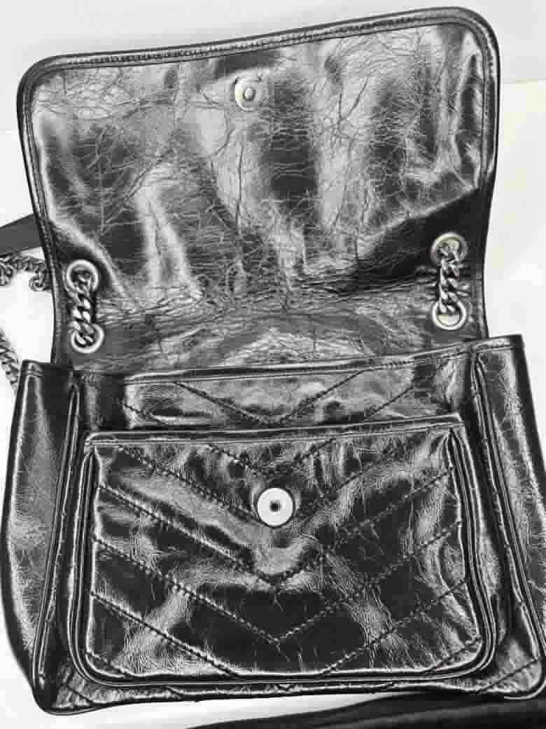 Ysl Niki Shoulder Bag, Black Leather, MeDiorum