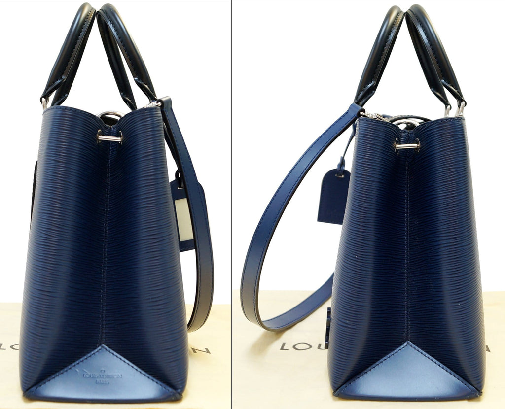LOUIS VUITTON Blue Epi Leather Kleber MM Shoulder Bag