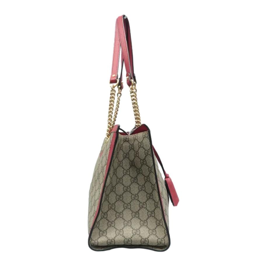 GUCCI Padlock Medium Gucci Supreme Canvas Tote Bag Red 479197