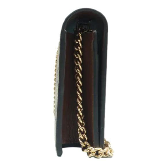 Gucci Heart Chain Wallet Gucci Supreme Monogram Canvas Crossbody Bag Beige  648948