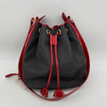 Yves Saint Laurent Red Canvas Leather Large Shoulder Bag