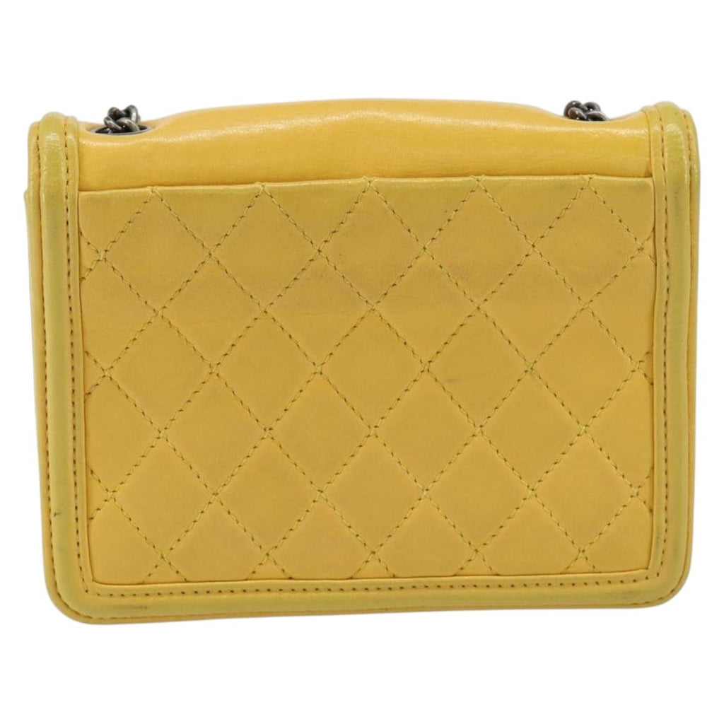 Chanel Boy Brick Flap Bag Lambskin And Plexiglass Yellow Leather Clutche & Pouche Bag