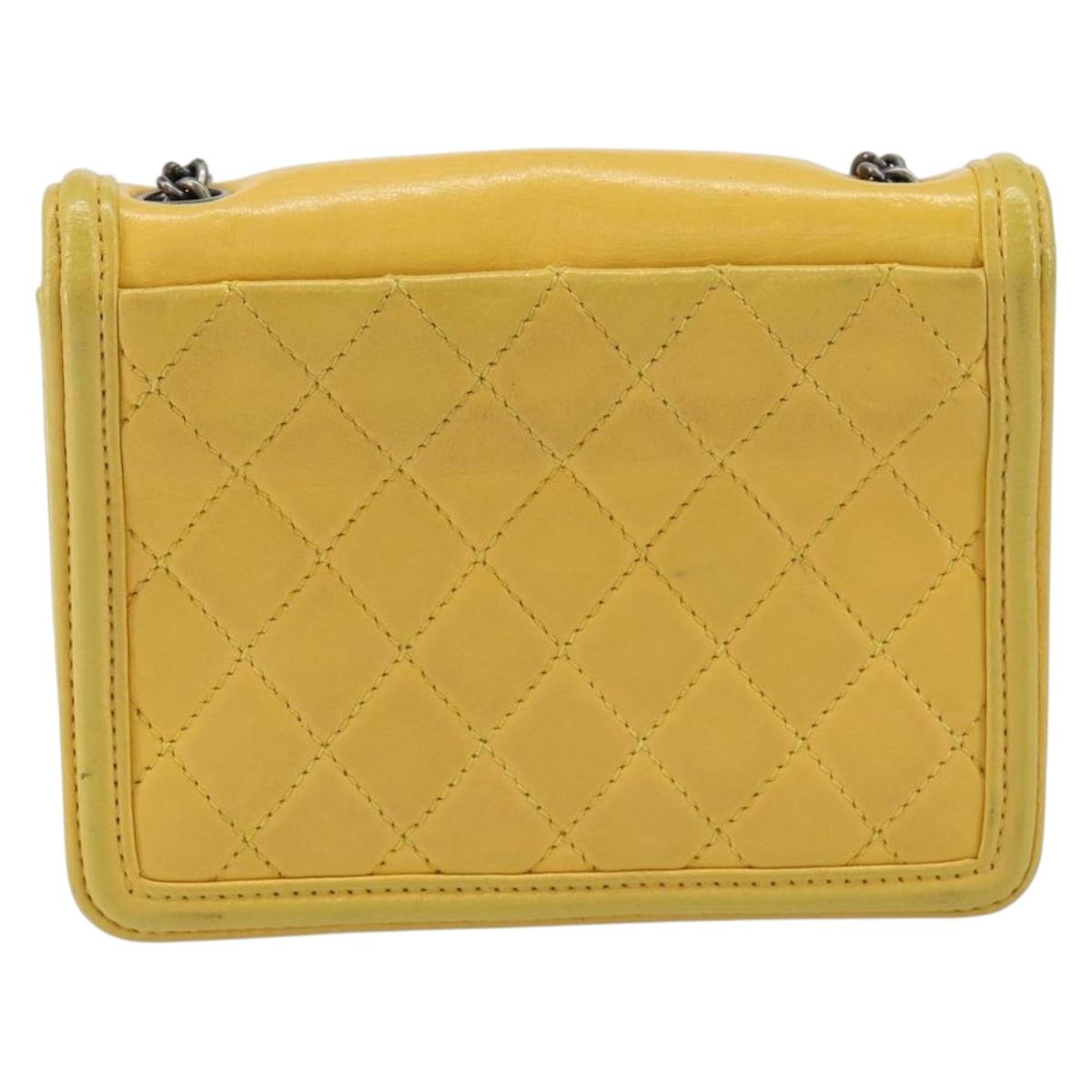 Chanel Boy Brick Flap Bag Lambskin And Plexiglass Yellow Leather Clutche & Pouche Bag