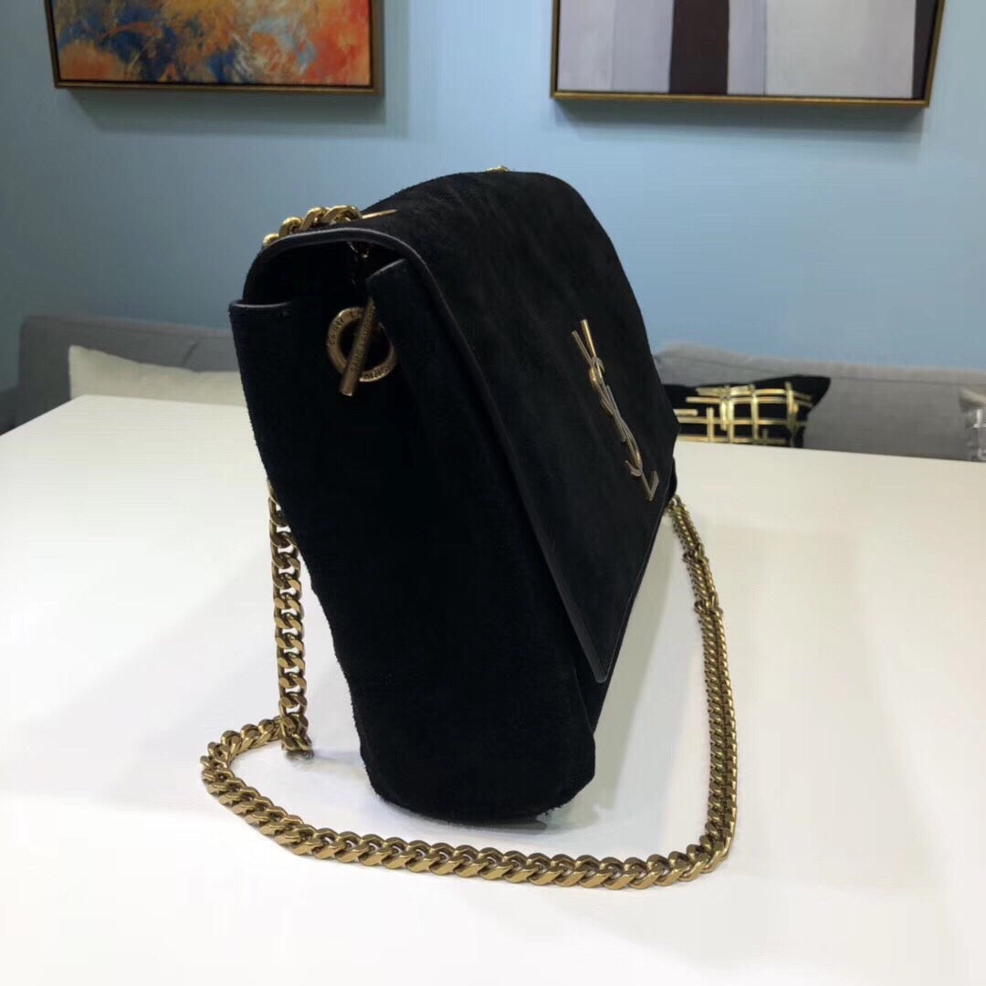 YSSL Kate Medium Reversible Chain Bag Black For Women 28.5in/11cm YSL 5538040UD7W1000