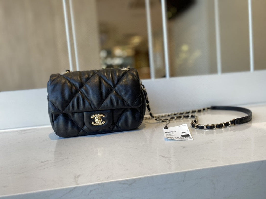 ChanelSmall Flap Bag Gold Hardware Black For Women, Women’s Handbags, Shoulder Bags 7.5in/19cm AS2232