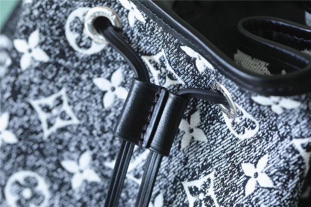 Louis Vuitton Petit Noe Monogram Jacquard Denim Black For Women,  Shoulder And Crossbody Bags 11.2in/28.5cm Louis Vuitton