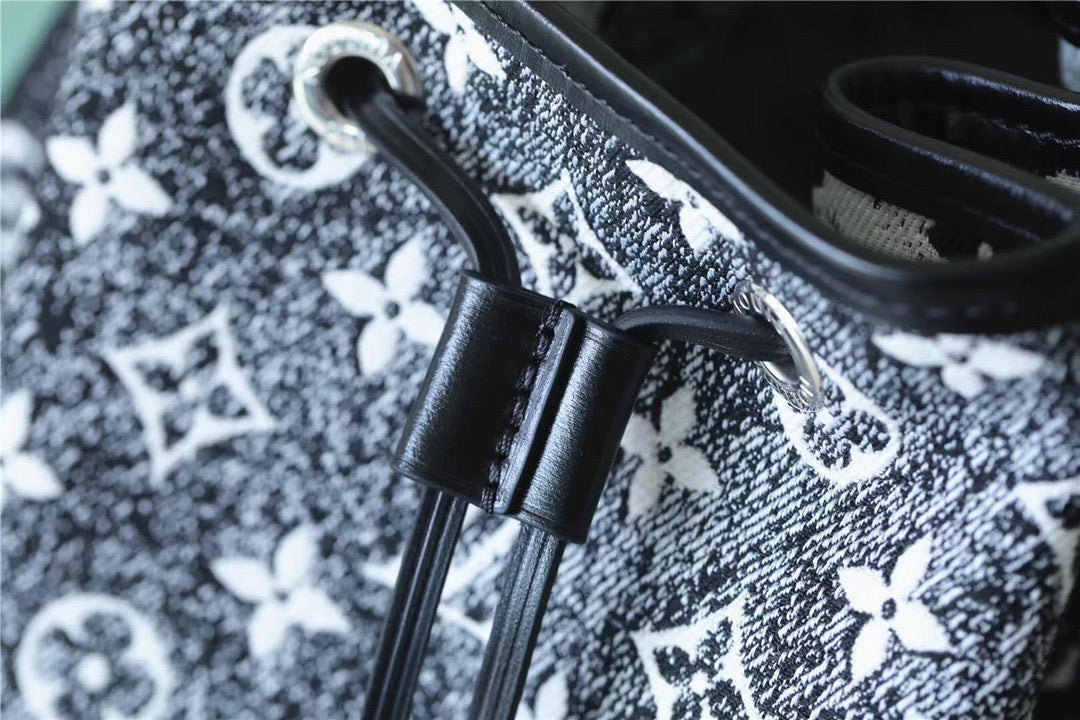 Louis Vuitton Petit Noe Monogram Jacquard Denim Black For Women,  Shoulder And Crossbody Bags 11.2in/28.5cm Louis Vuitton