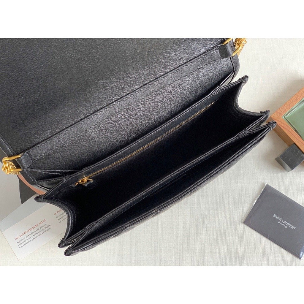 Saint Laurent Becky Small Shoulder Bag Black For Women 10.5in/27cm YSL P00420101