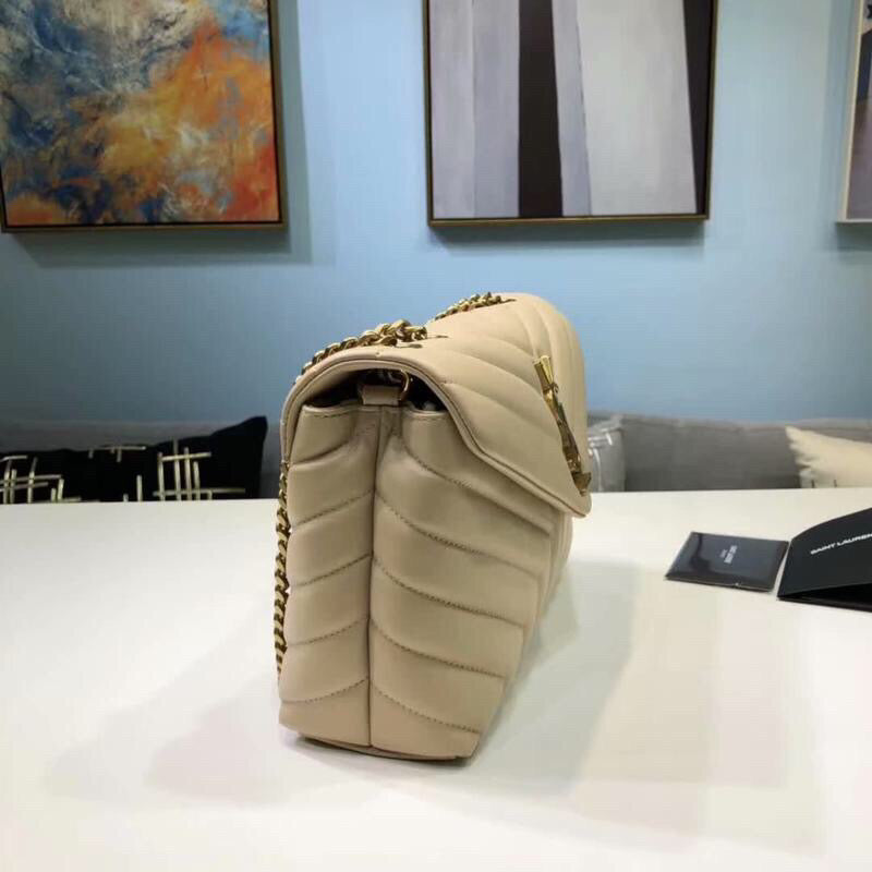 YSSL Loulou Small Chain Bag In MatelassÃ© "Y" Beige For Women 9.8in/23cm YSL 494699DV7272721