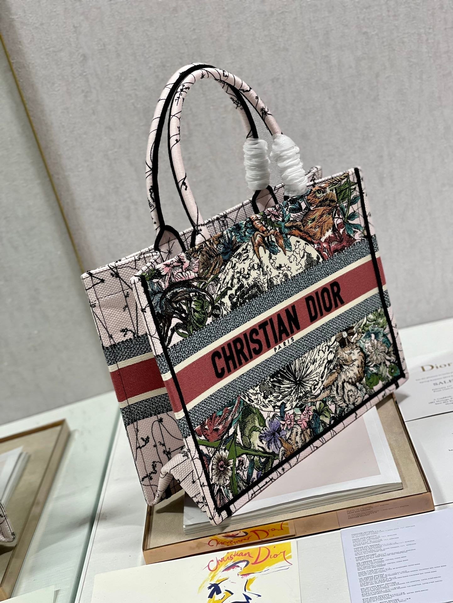 Dior MeDiorum Book Tote Multicolor Constellation Embroidery, Multicolor, For Women Women’s Handbags, Shoulder Bags, 36cm CD M1296ZRHP_M884