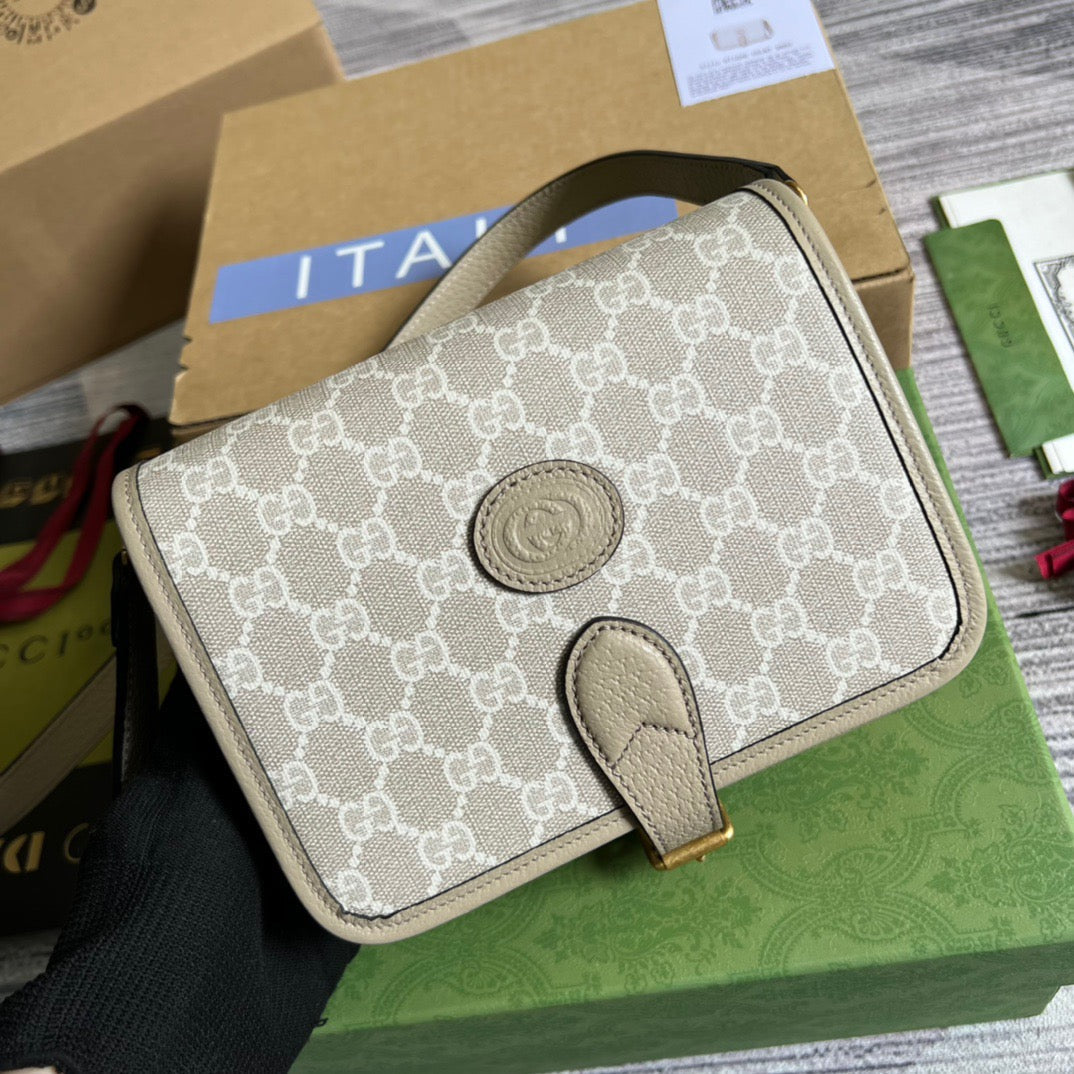 Mini Shoulder Bag With Interlocking G Beige For Women, Women’s Bags 7.9in/20cm Ã¢â‚¬Å½671620 UULBT 9683