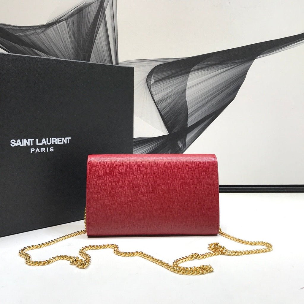 YSSL Uptown Chain Wallet Red For Women 7in/19cm YSLÂ 