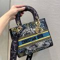 Dior MeDiorum Lady D-Lite Bag Constellation Embroidery, Blue, For Women Women’s Handbags, Crossbody Bags, 24cm CD M0565ORHP_M928