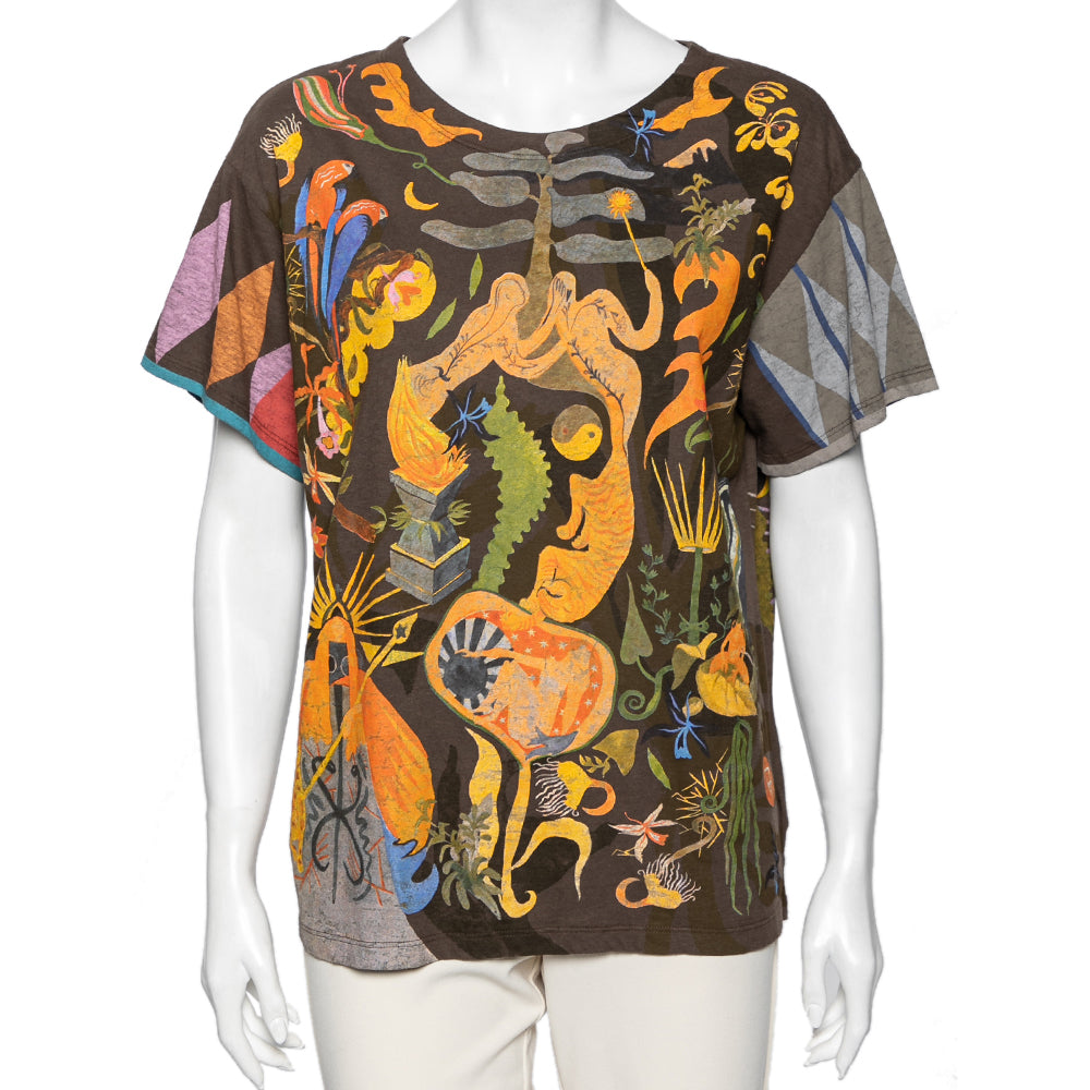 Dior Br Printed Cotton Short Sleeve T-Shirt