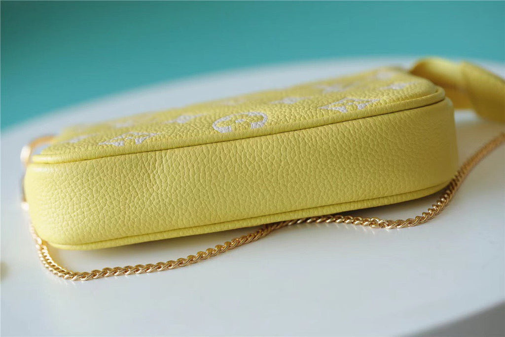 Louis Vuitton Mini Pochette AcGLAMIssoires Monogram Empreinte Lemon Curd Yellow For Women,  Shoulder And Crossbody Bags 15.5cm/6.1in Louis Vuitton M46129