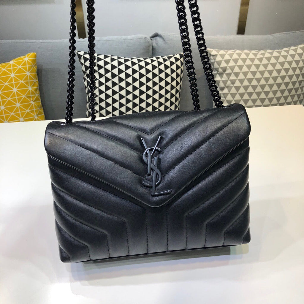 Top Quality Loulou Small Chain Bag In MatelassÃ© "Y" Black For Women 9.8in/23cm YSL 494699DV7281000