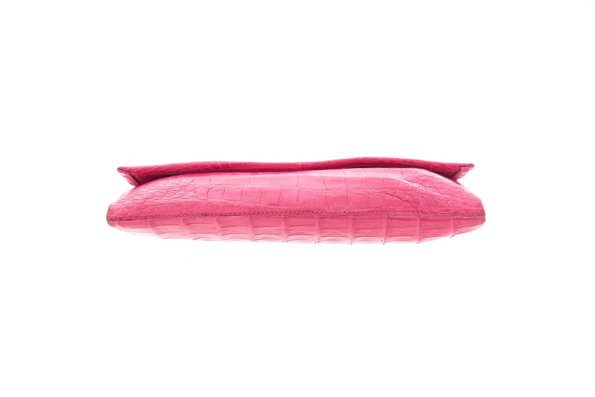 Nancy Gonzalez Pink Crocodile Clutch