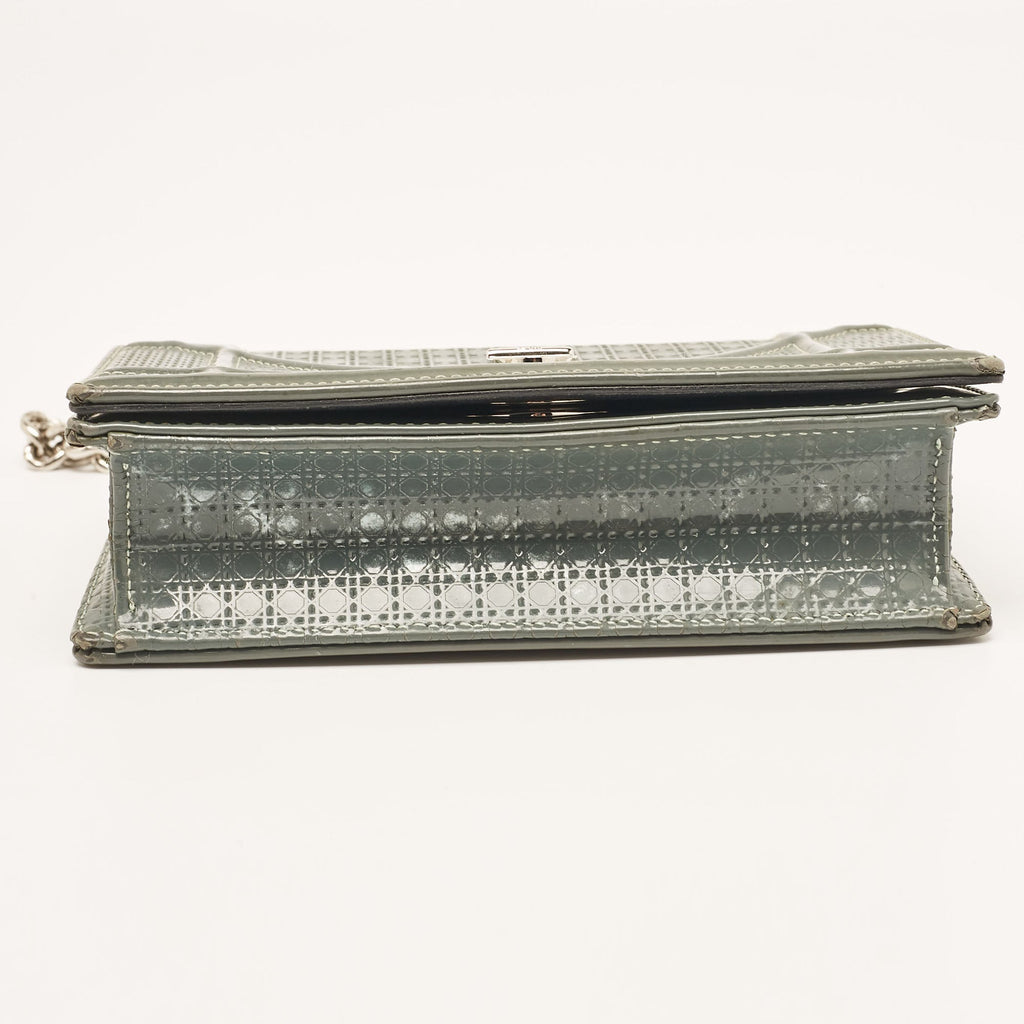 Dior Grey Micro Cannage  Leather Mini Diorama Shoulder Bag