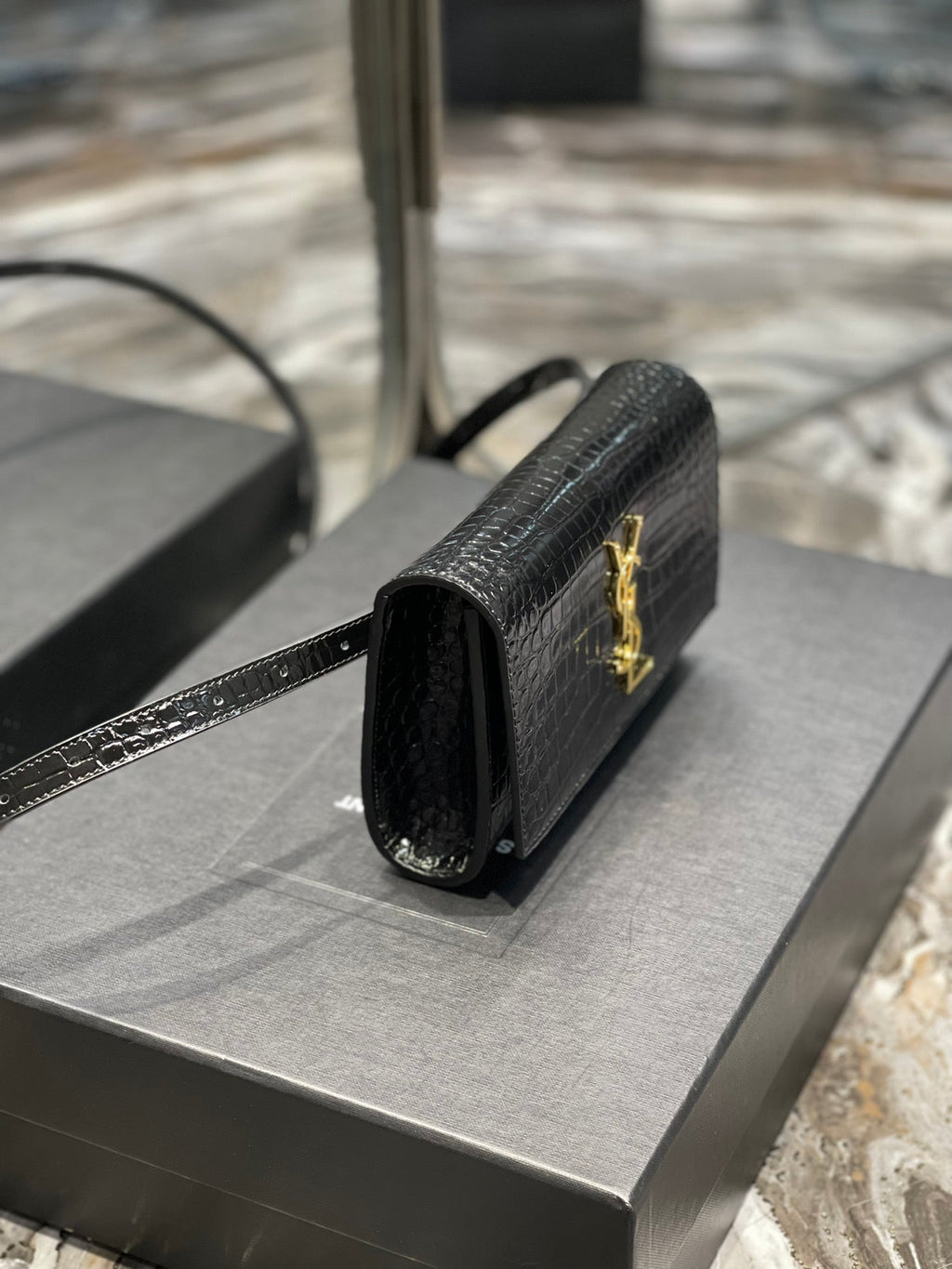 Top Quality Kate Belt Bag Light Black For Women, Women’s Bags 7in/18cm YSL