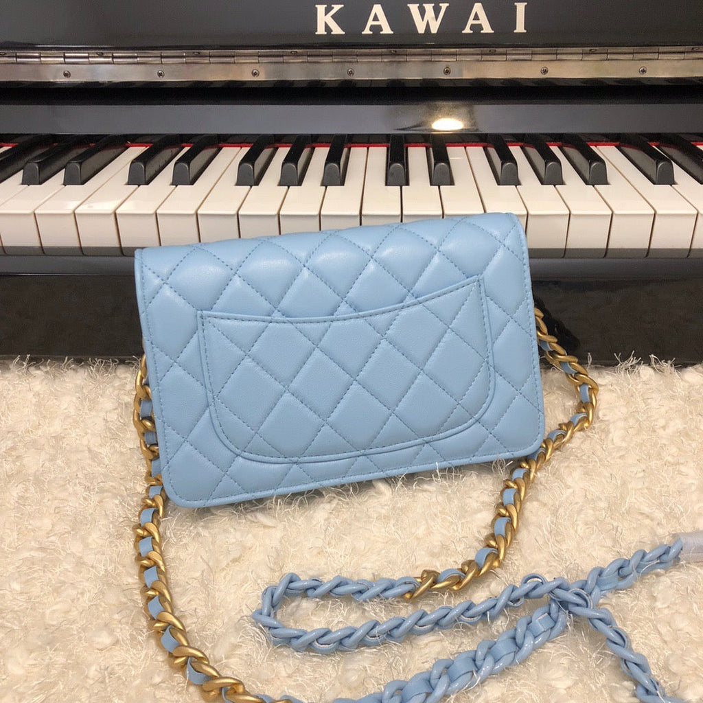 ChanelOriginal Small Classic Flap Bag Gold Hardware Blue For Women, Women’s Handbags, Shoulder Bags 7.5in/19cm AP33814