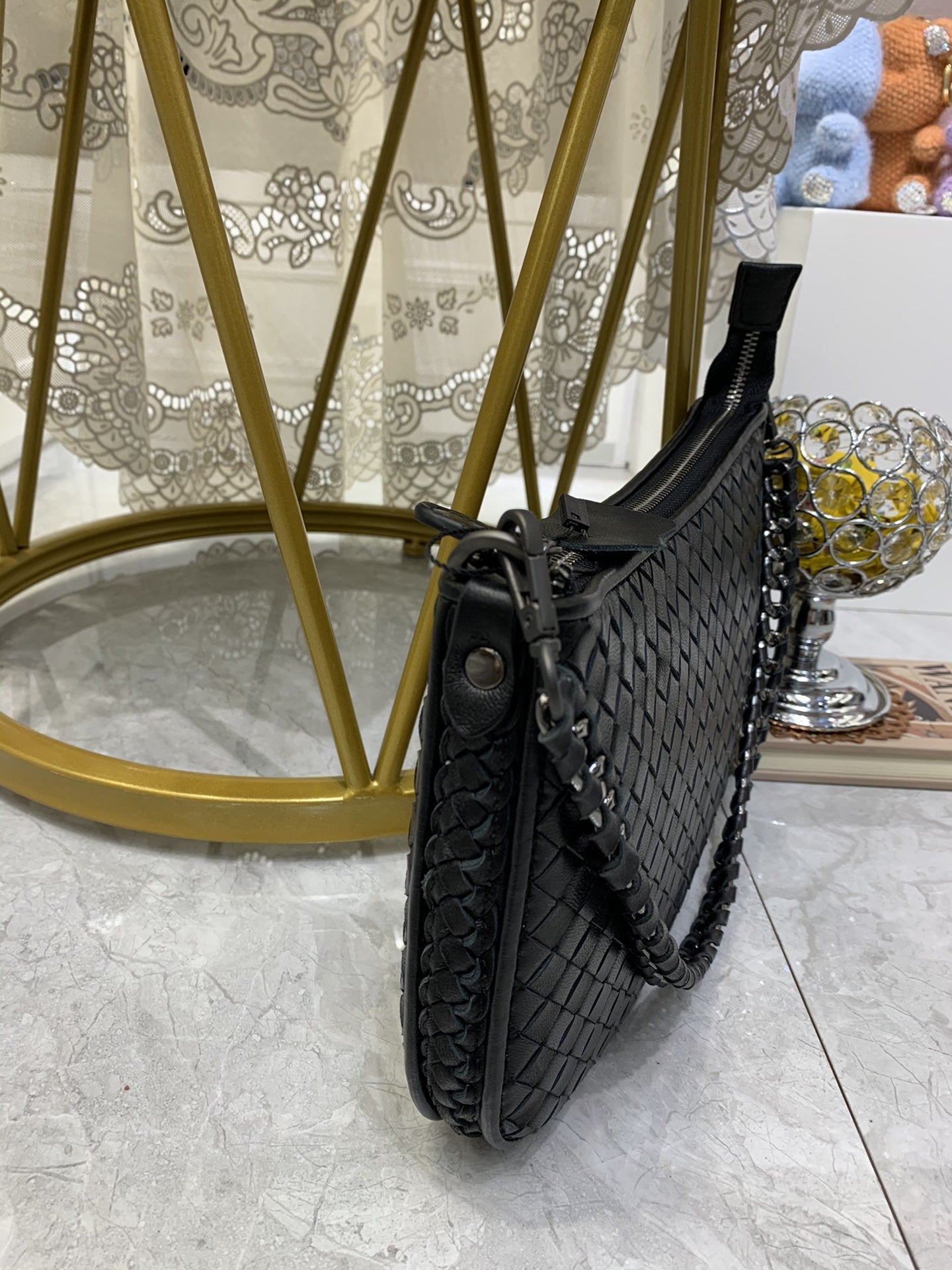 Bottega Veneta Crossbody Bag Black, For Women, Bags 9.4in/24cm