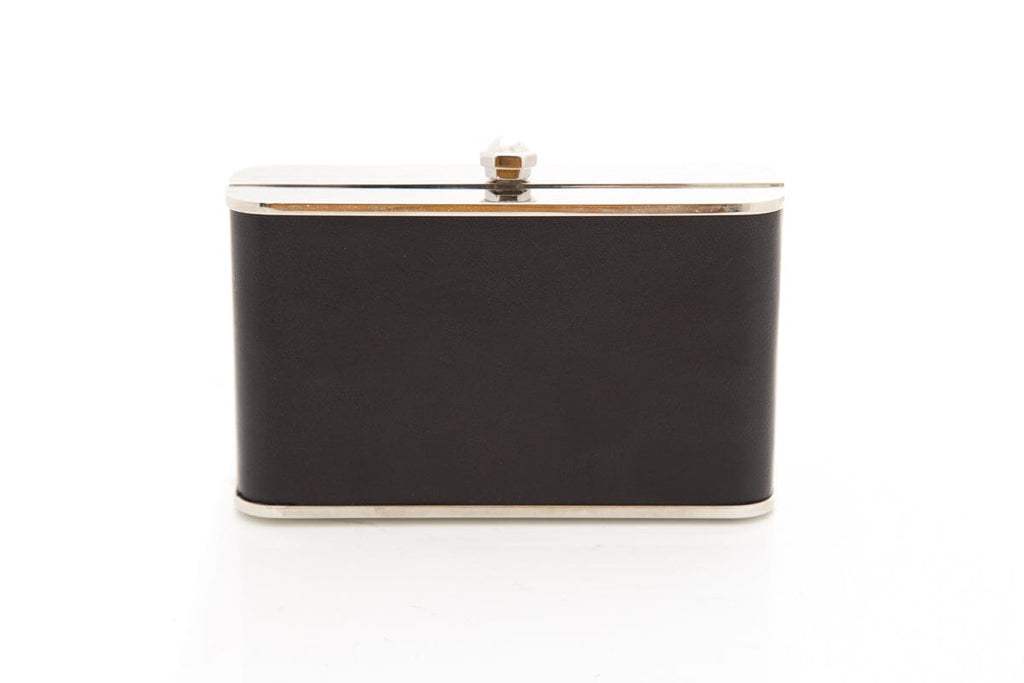 Paula Cademartori Neon Yellow & Black Leather Paneled Clutch NWT