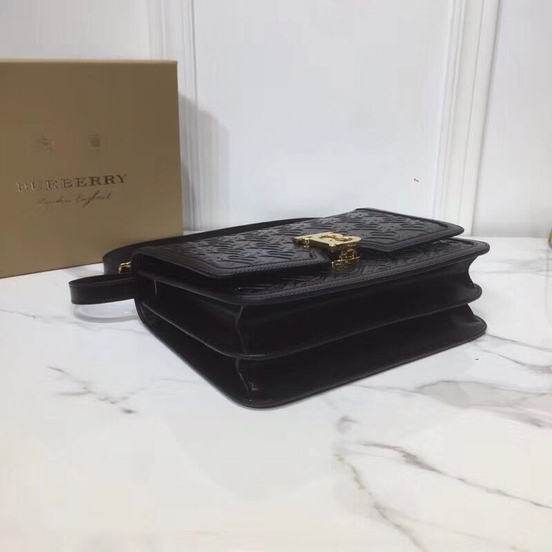 Burberry Small TB Crossbody Bag Quilted Monogram Black For Women, Bags 8.3in/21cm