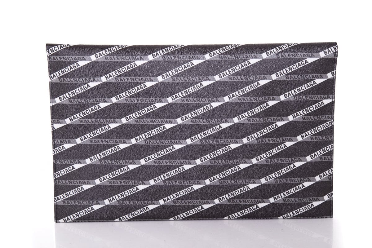 Balenciaga Gre & Black Logo Clutch