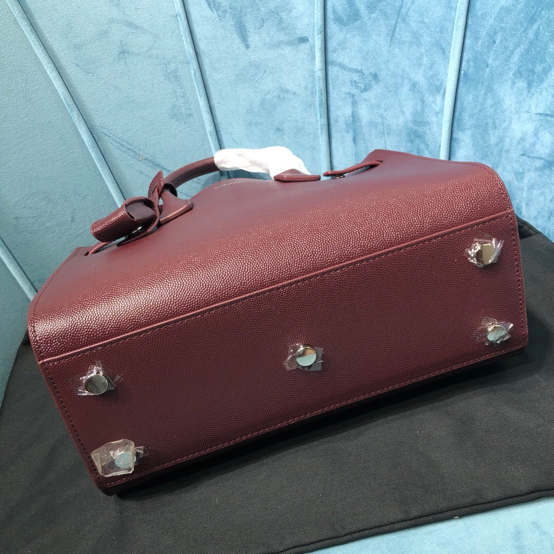 YSSL Sac De Jour Baby In Shiny Burgundy For Women 10in/26cm YSL