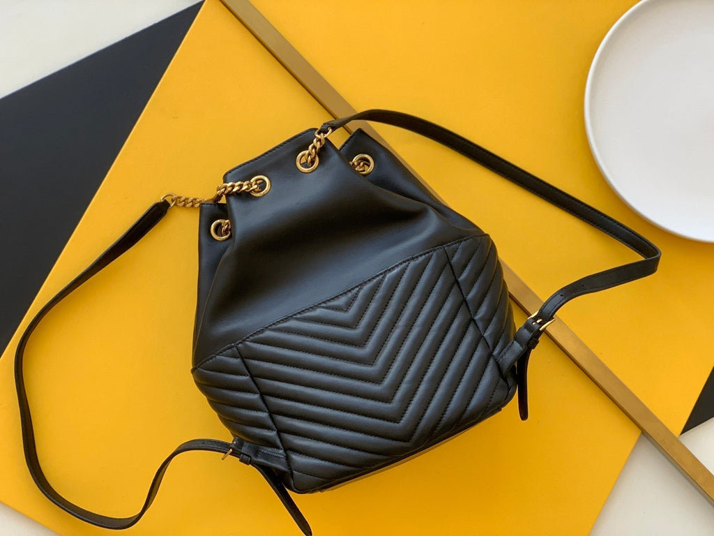 Top Quality Joe Backpack In Monogram With Bronze-Toned Hardware Black For Women 11.5in/22cm YSL 6726091EL071000