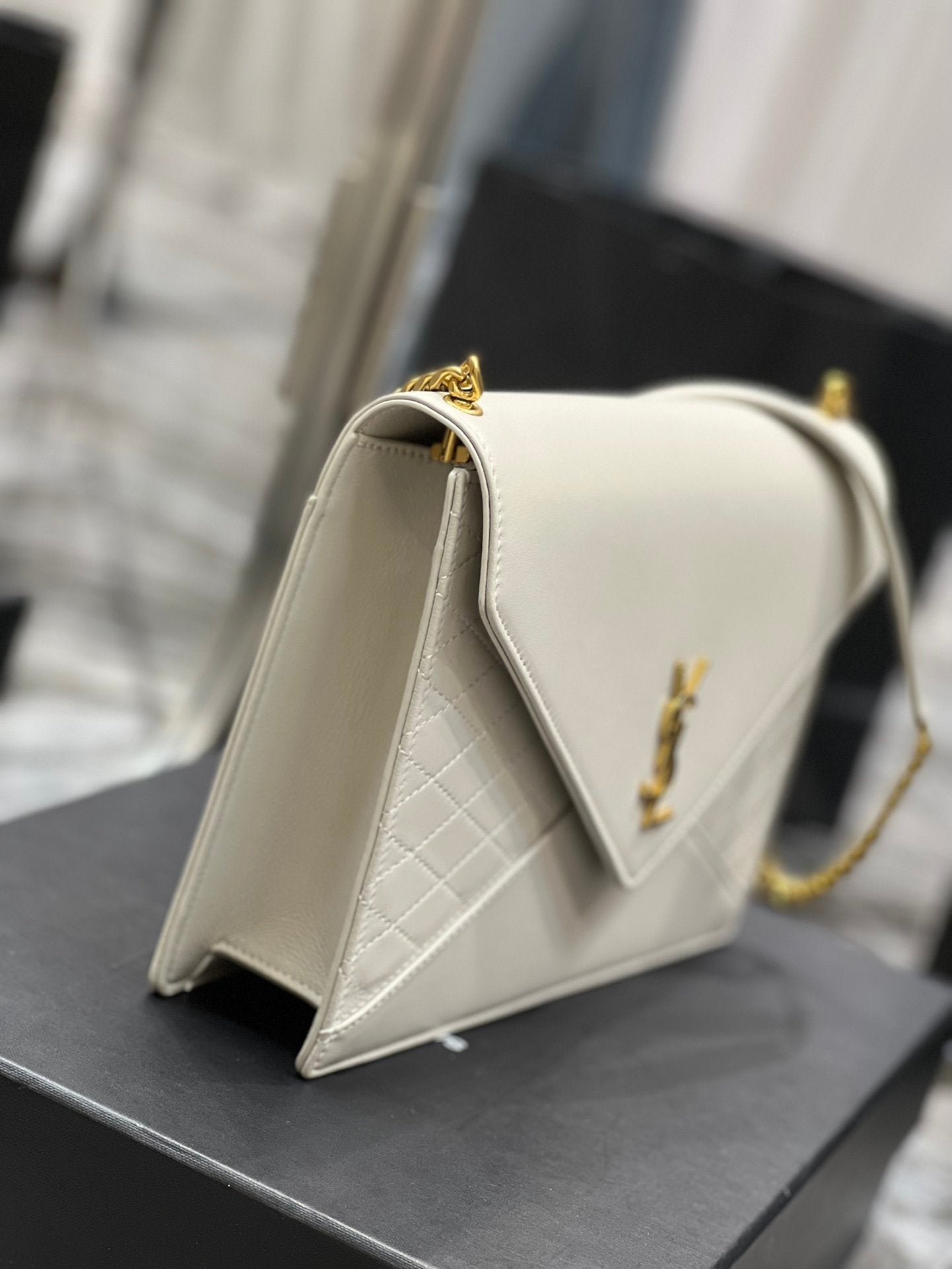 Top Quality Gaby Chain Bag White With Gold Hardware For Women 10.4in/27cm YSL