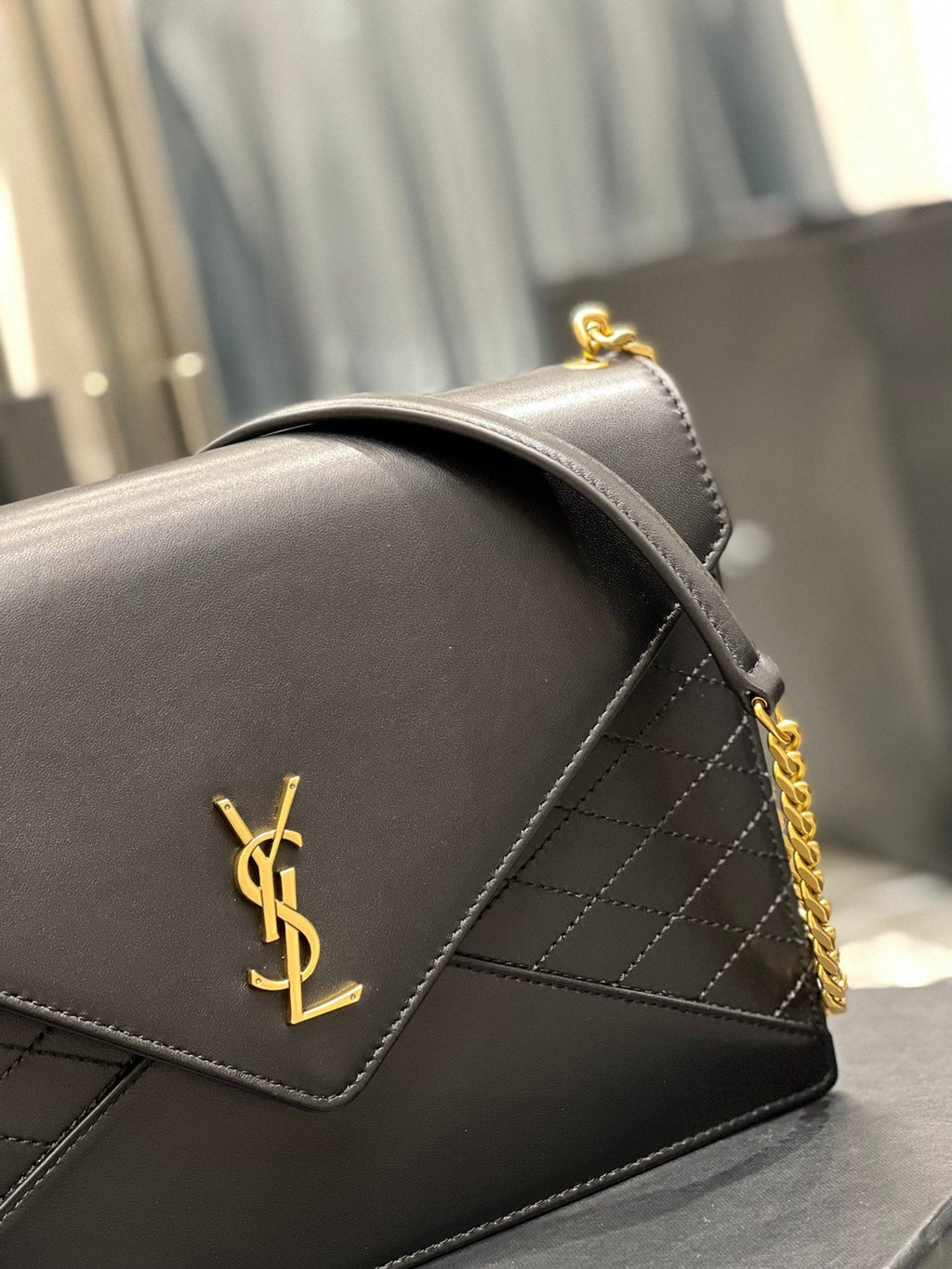 YSSL Gaby Chain Bag Black With Gold Hardware For Women 10in/27cm YSL 6688641EL071000