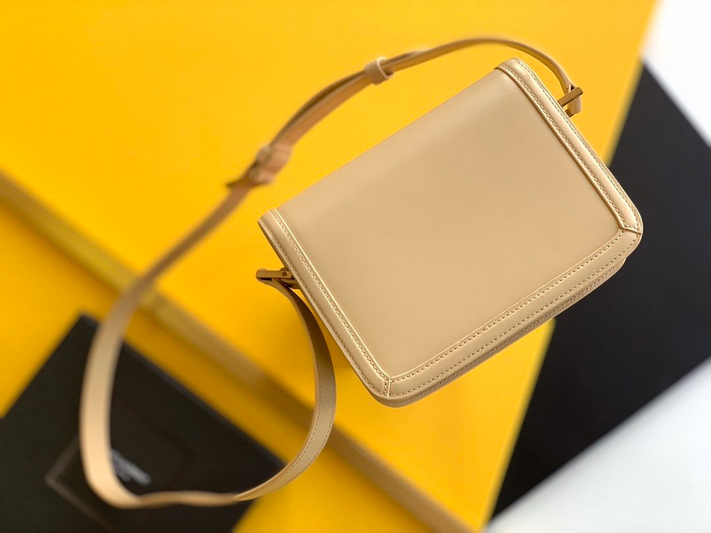 YSSL Solferino Small Satchel Bag Beige In Box With Gold Hardware 7in/19cm YSl 6343060SX0W9207