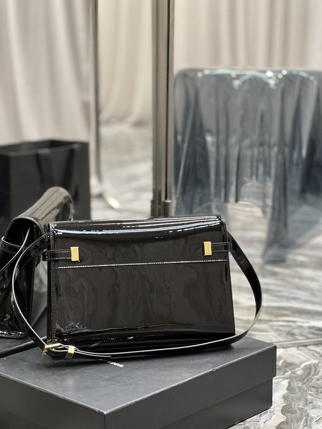 YSSL Manhattan Shoulder Bag Black For Women 11in/29cm YSL