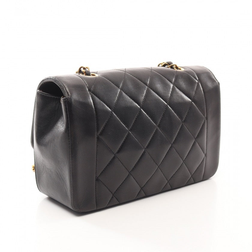 Chanel Diorana Flap Crossbody Lambskin Leather Bag,Black