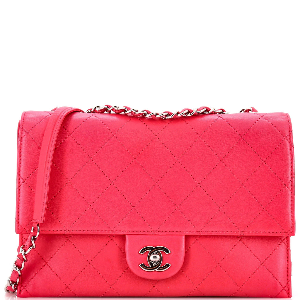 Chanel 3 Compartment Double Flap Bag Stitched Calfskin Medium